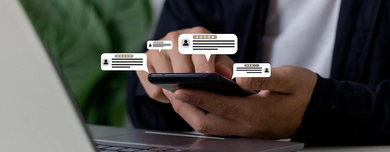 patient leaving a review online